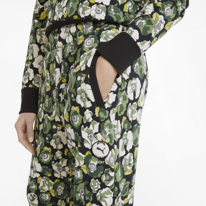 Puma På Tilbud X Liberty Printed Joggebukser For Kvinner Svart-blomst Aop