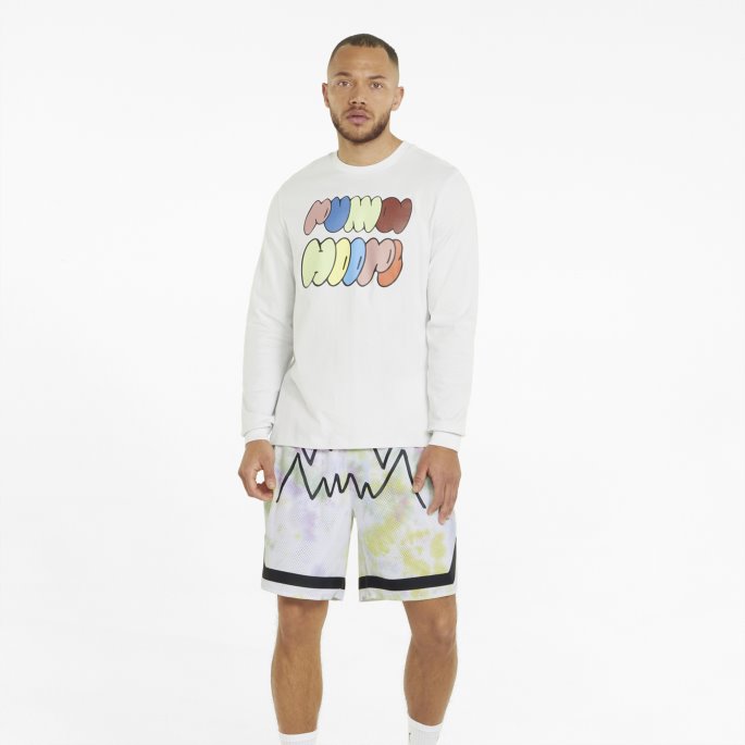 Summer League Menns Basketballshorts Puma På Tilbud Gul Glød