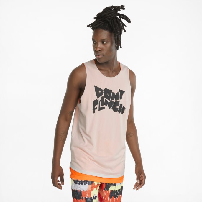 Gi Og Gå Herre Basketball Tank Topp Nimbus Cloud-neon Sitrus Puma På Salg