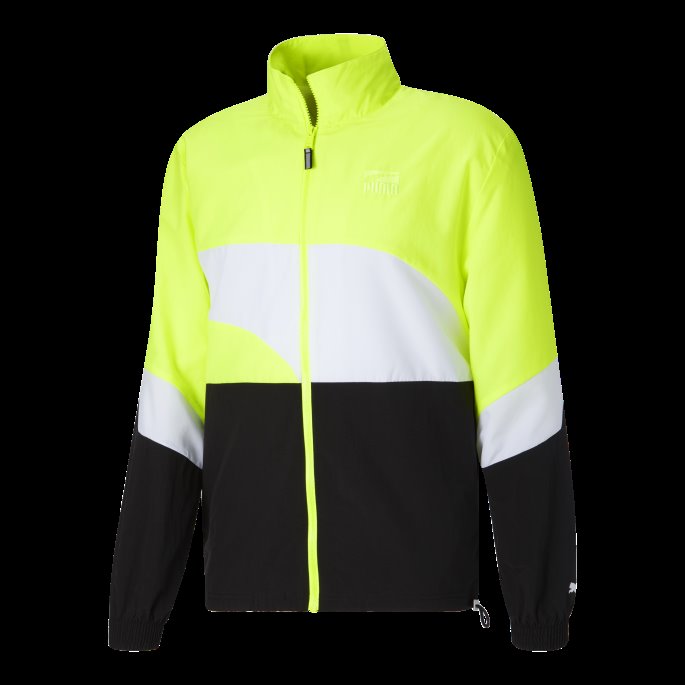 Lime Squeeze-black Clyde Basketballjakke For Menn Puma På Salg