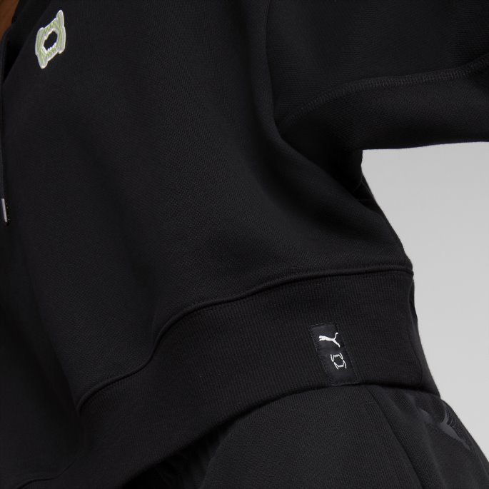 Svart Pivot Cropped Basketball Hettegenser For Kvinner Puma På Salg
