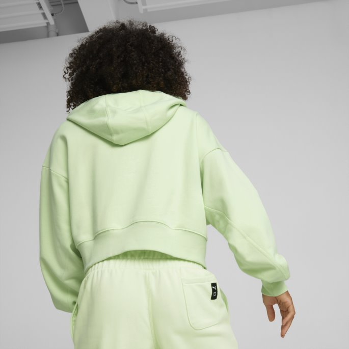 Pivot Cropped Basketball Hettegenser For Kvinner Puma På Tilbud Pistasj