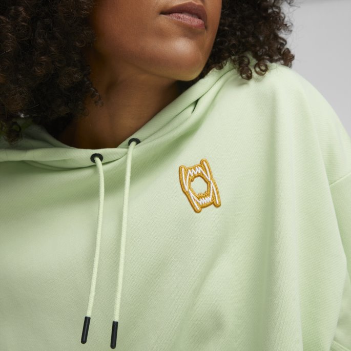 Pivot Cropped Basketball Hettegenser For Kvinner Puma På Tilbud Pistasj