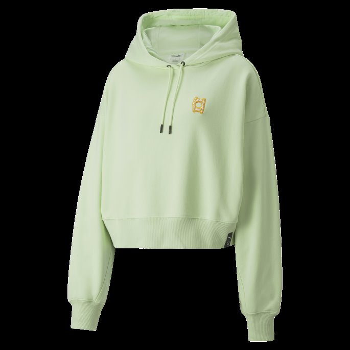 Pivot Cropped Basketball Hettegenser For Kvinner Puma På Tilbud Pistasj
