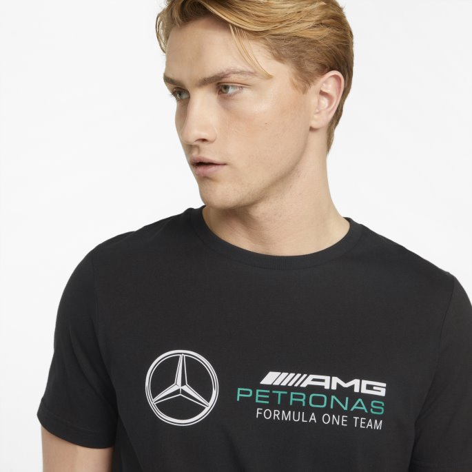 Mercedes F1 Ess Logo Herre T-skjorte Puma På Tilbud Svart