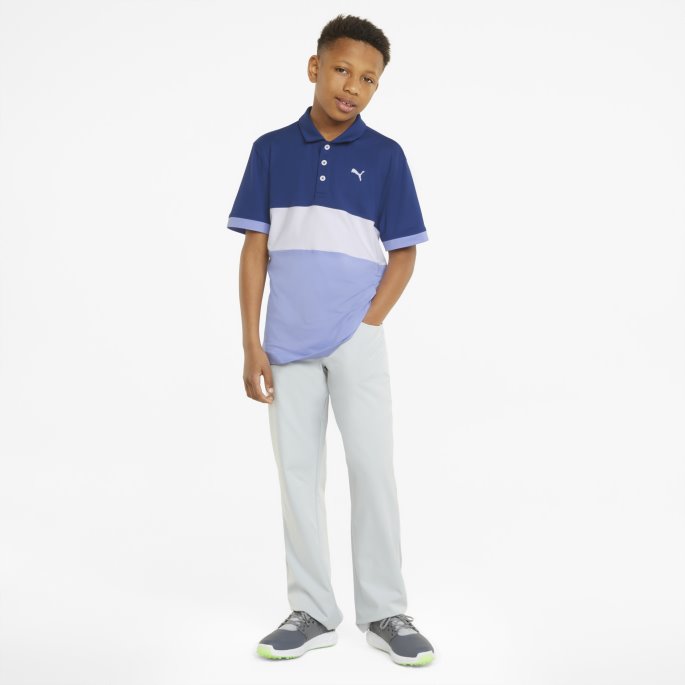Skyspunnet Motorvei Ungdom Golf Poloskjorte Flammende Blå-lavendar Pop Puma På Salg
