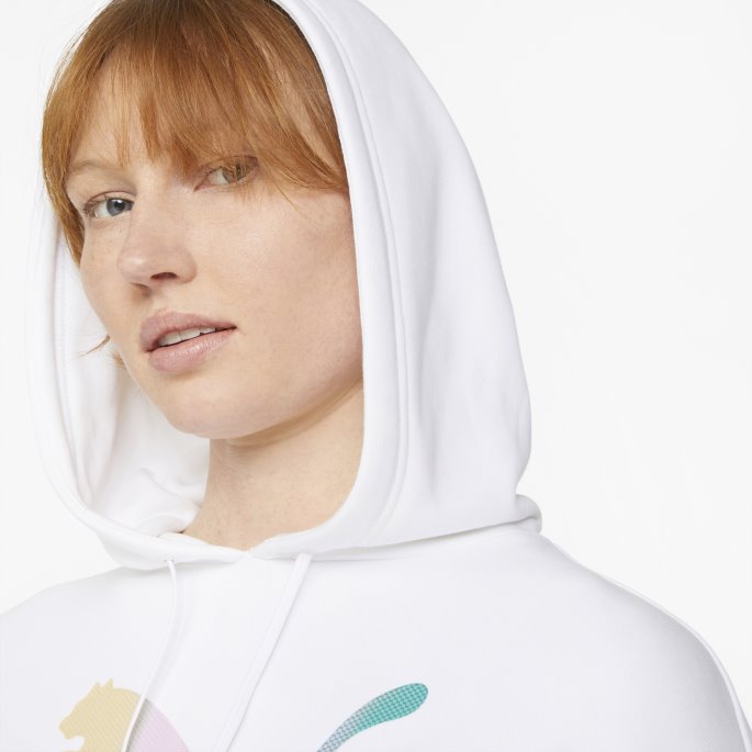 Puma På Tilbud Crystal Galaxy Graphic Hettegenser For Kvinner Hvit