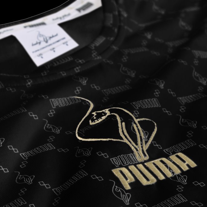 Puma På Tilbud X Baby Phat Heftig Montert Aop T-skjorte Bomull Svart-aop
