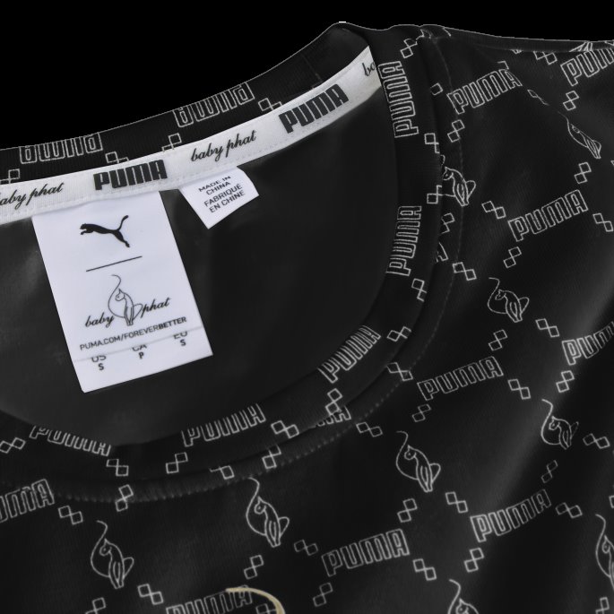 Puma På Tilbud X Baby Phat Heftig Montert Aop T-skjorte Bomull Svart-aop