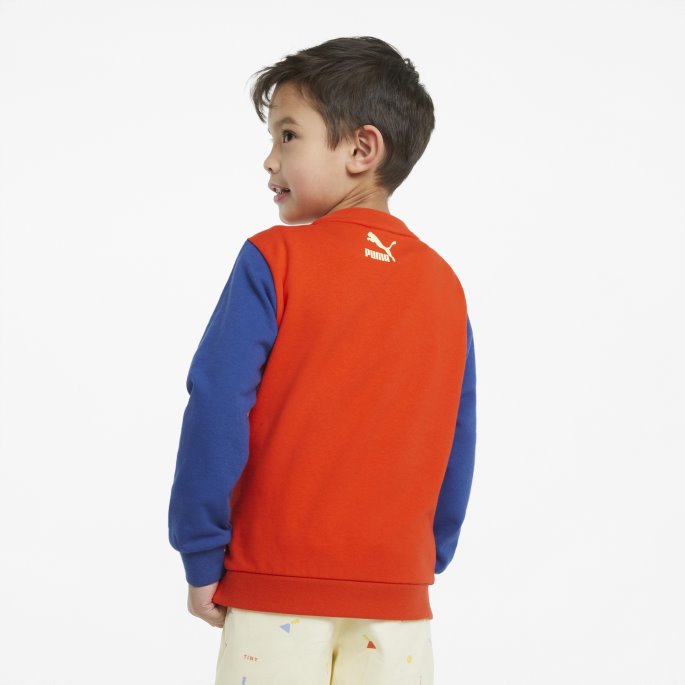 Cherry Tomat Puma På Tilbud X Liten Fargeblokkert Crew Barnegenser