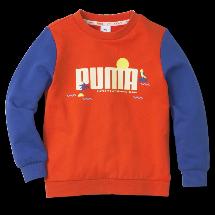 Cherry Tomat Puma På Tilbud X Liten Fargeblokkert Crew Barnegenser