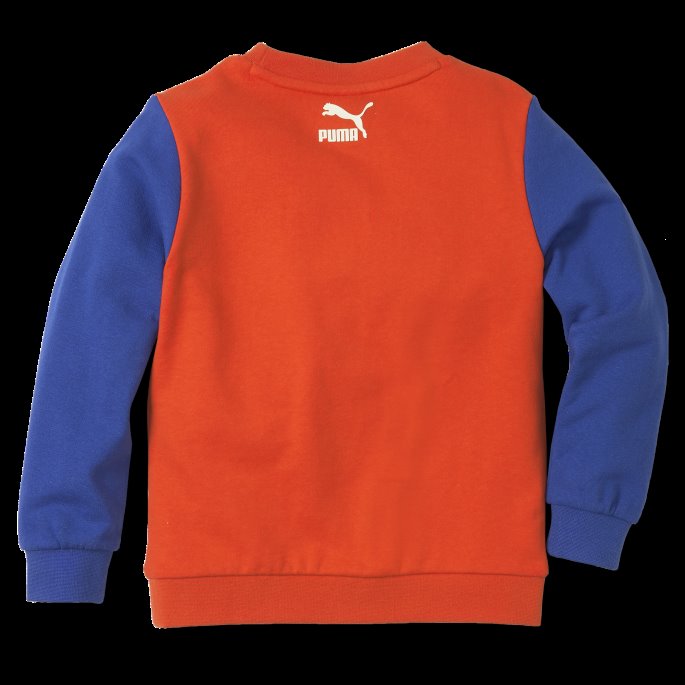 Cherry Tomat Puma På Tilbud X Liten Fargeblokkert Crew Barnegenser