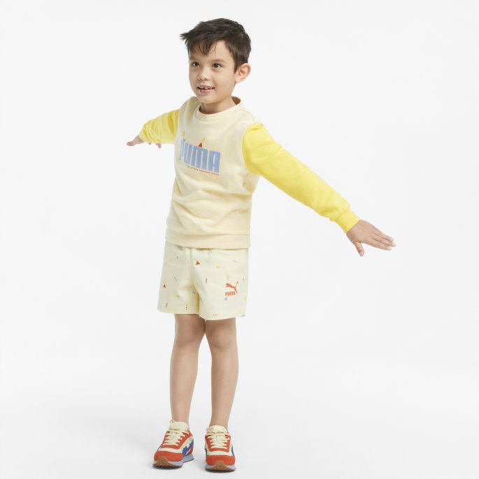 Puma På Tilbud X Bittesmå Fargeblokkert Crew Barnegenser Anisblomst