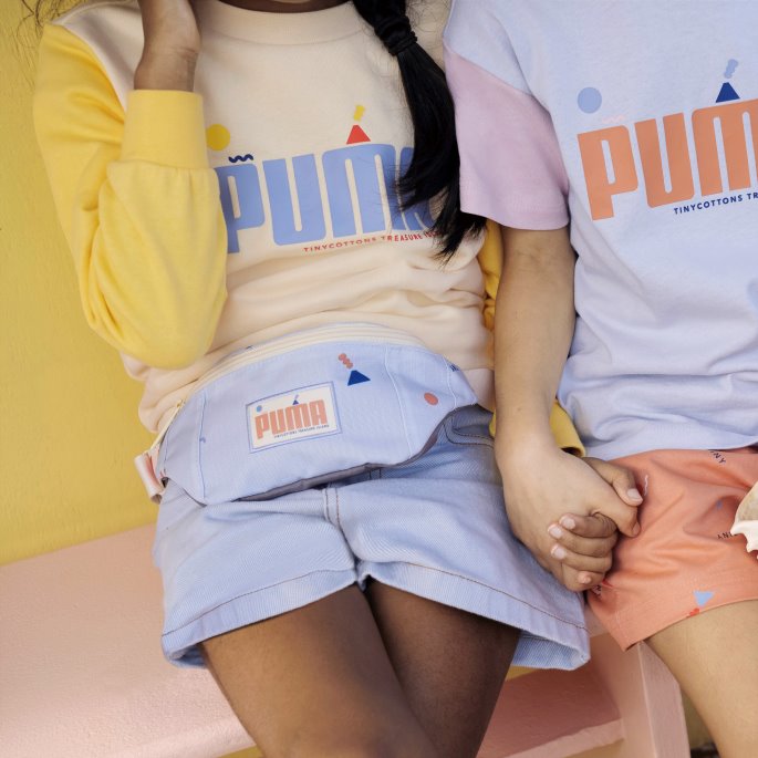 Puma På Tilbud X Bittesmå Fargeblokkert Crew Barnegenser Anisblomst