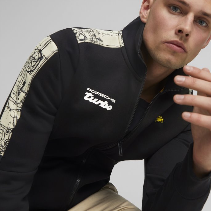 Svart Puma På Tilbud Porsche Legacy T7 Motorsport Sweat Jakke Herre
