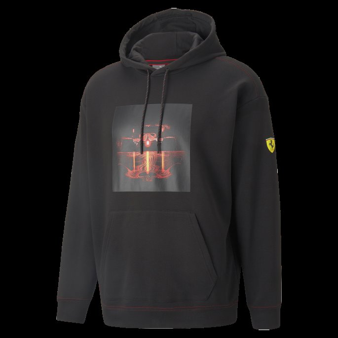 Puma På Tilbud Svart Scuderia Ferrari Nightride Hettegenser For Menn