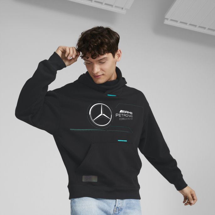 Svart Puma På Tilbud Mercedes-amg Petronas Motorsport Formula One Statement Hettegenser Herre