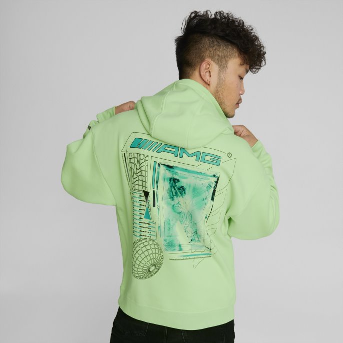 Paradise Green Puma På Salg Mercedes-amg Petronas Motorsport Formula One Statement Hettegenser Menn