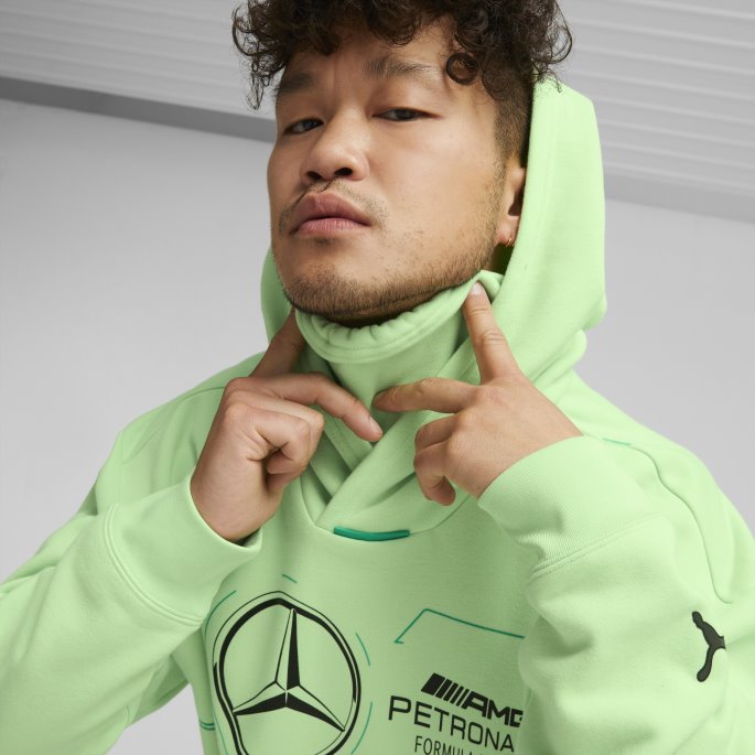 Paradise Green Puma På Salg Mercedes-amg Petronas Motorsport Formula One Statement Hettegenser Menn