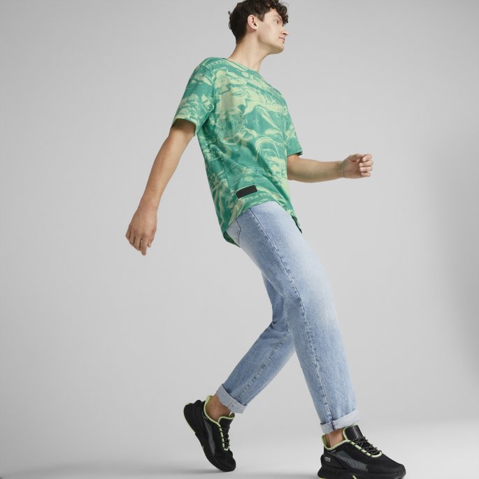 Puma På Tilbud Paradise Green Mercedes-amg Petronas Motorsport Formula One Statement Trykt Tee Herre