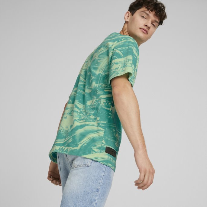Puma På Tilbud Paradise Green Mercedes-amg Petronas Motorsport Formula One Statement Trykt Tee Herre