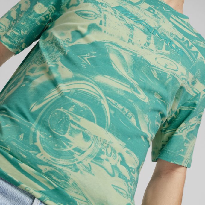 Puma På Tilbud Paradise Green Mercedes-amg Petronas Motorsport Formula One Statement Trykt Tee Herre