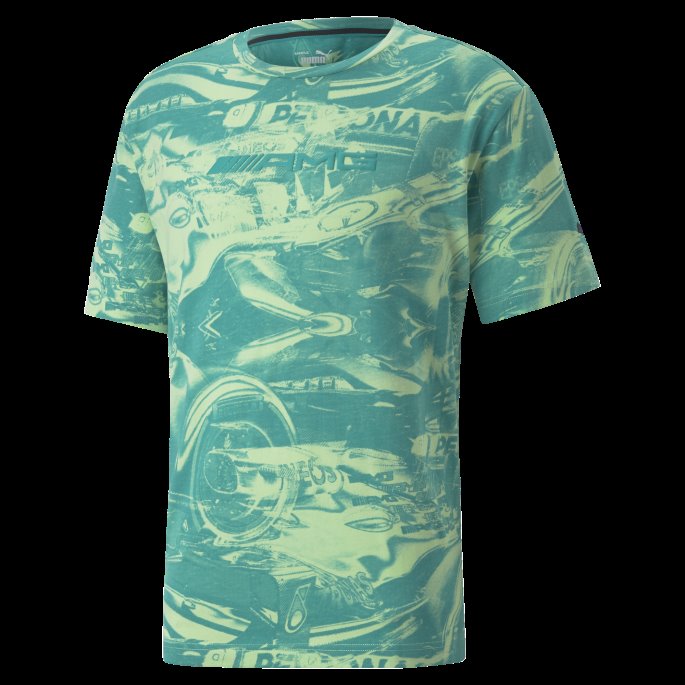 Puma På Tilbud Paradise Green Mercedes-amg Petronas Motorsport Formula One Statement Trykt Tee Herre