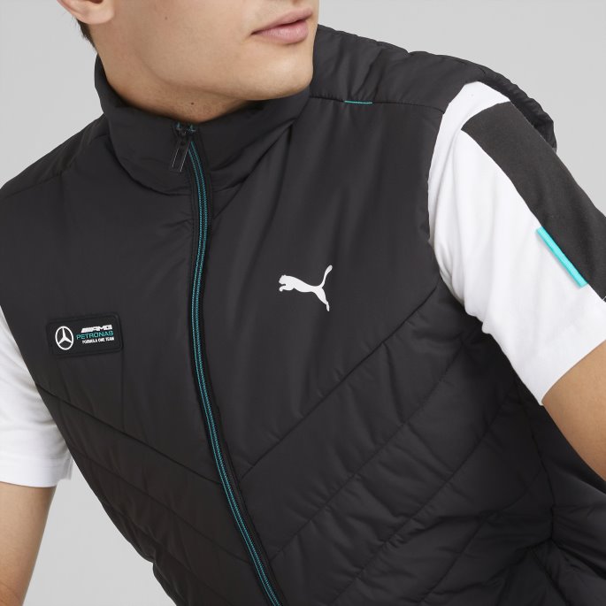 Mercedes-amg Petronas Motorsport Formula One Mt7 Polstret Gilet Herre Puma På Tilbud Svart