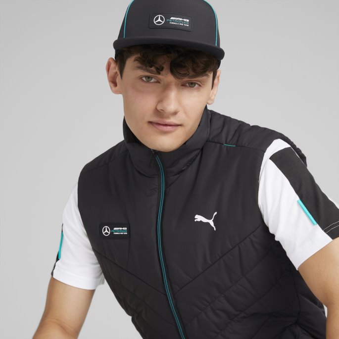 Puma På Salg Svart Mercedes-amg Petronas Motorsport Formula One Mt7 Polstret Gilet Herre
