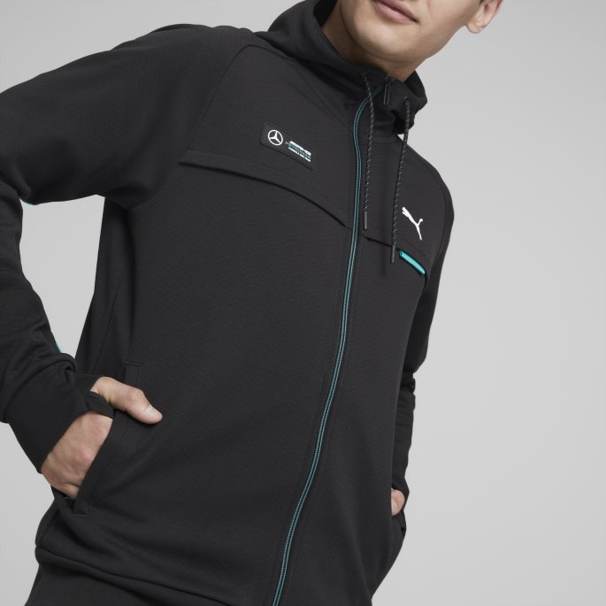 Svart Puma På Tilbud Mercedes-amg Petronas Motorsport Formula One Hettejakke Herre