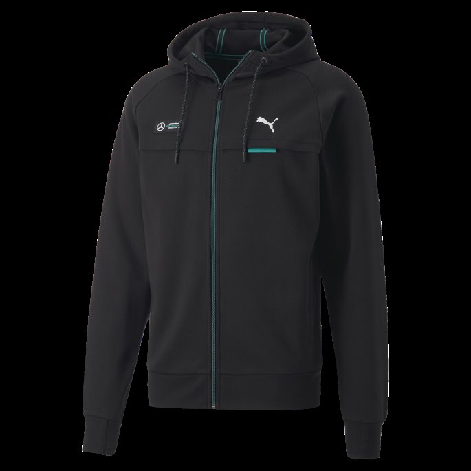 Svart Puma På Tilbud Mercedes-amg Petronas Motorsport Formula One Hettejakke Herre