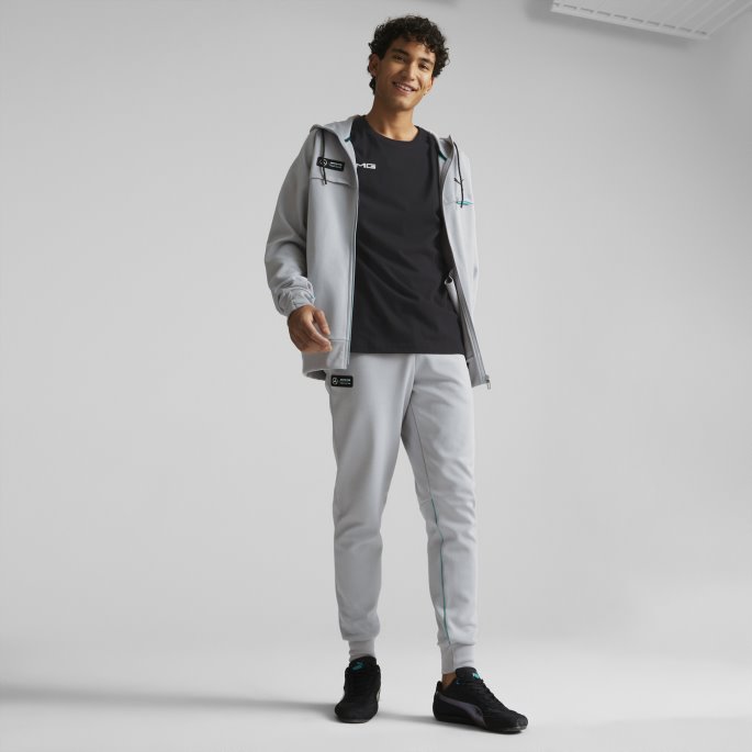 Mercedes Team Sølv Mercedes-amg Petronas Motorsport Formula One Sweat Jakke Med Hette Herre Puma På Salg