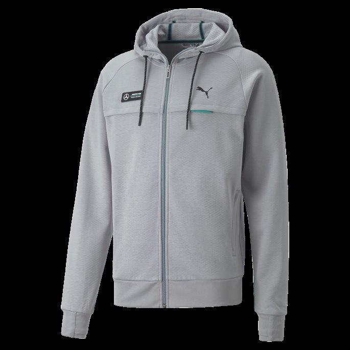 Mercedes Team Sølv Mercedes-amg Petronas Motorsport Formula One Sweat Jakke Med Hette Herre Puma På Salg