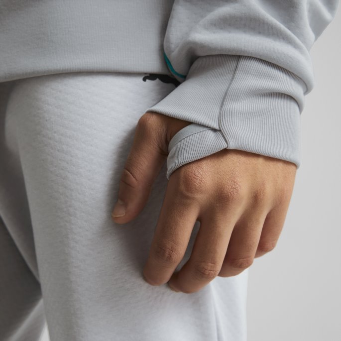 Mercedes-amg Petronas Motorsport Formula One Sweatjakke Med Hette Herre Mercedes Team Sølv Puma På Salg