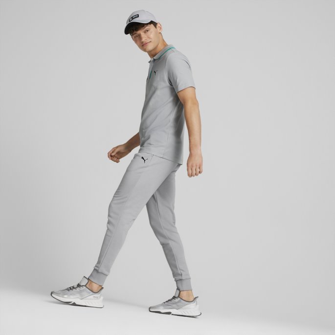 Mercedes-amg Petronas Motorsport Formula One Poloskjorte Herre Mercedes Team Sølv Puma På Salg