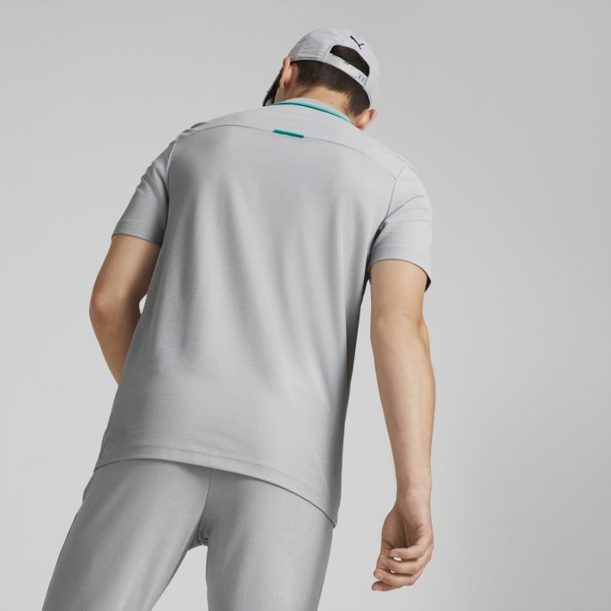 Mercedes-amg Petronas Motorsport Formula One Poloskjorte Herre Mercedes Team Sølv Puma På Salg