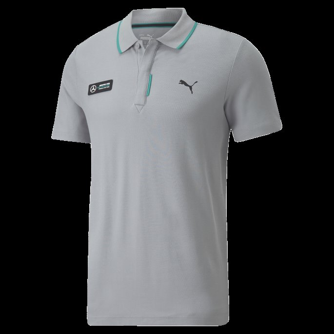 Mercedes-amg Petronas Motorsport Formula One Poloskjorte Herre Mercedes Team Sølv Puma På Salg