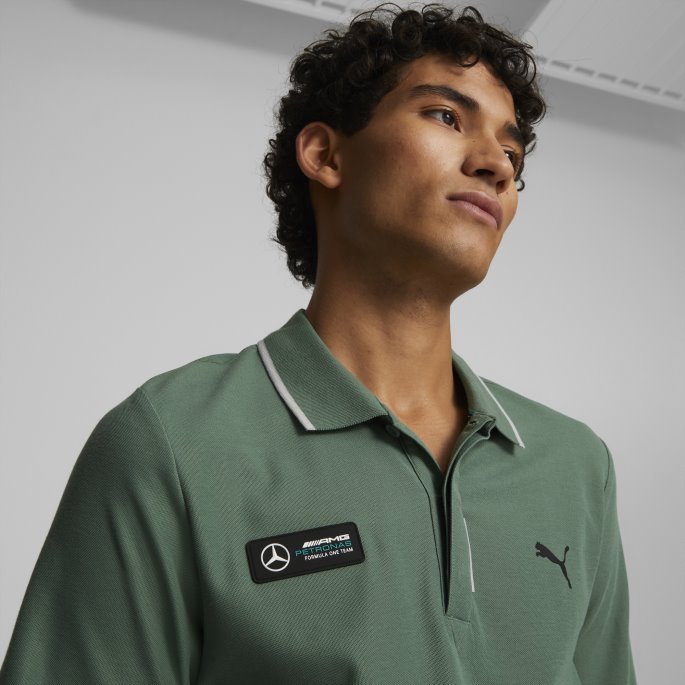 Mercedes-amg Petronas Motorsport Formula One Poloskjorte Menn Deep Forest Puma På Salg