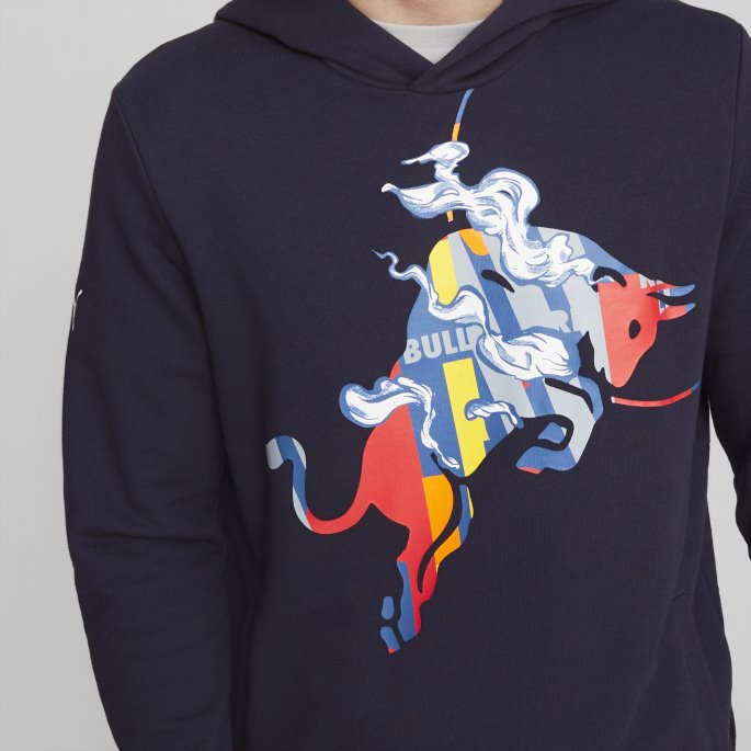 Red Bull Racing Dynamisk Bull Logo Hettegenser Menn Puma På Salg Nattehimmel