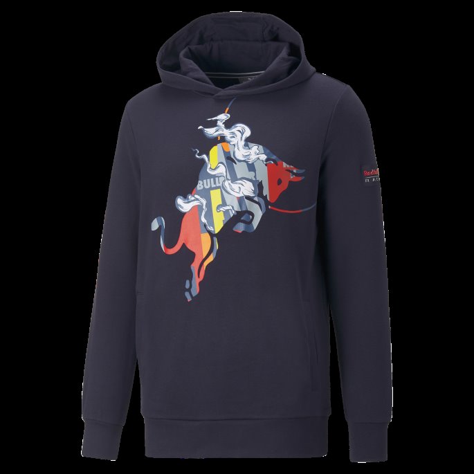 Red Bull Racing Dynamisk Bull Logo Hettegenser Menn Puma På Salg Nattehimmel