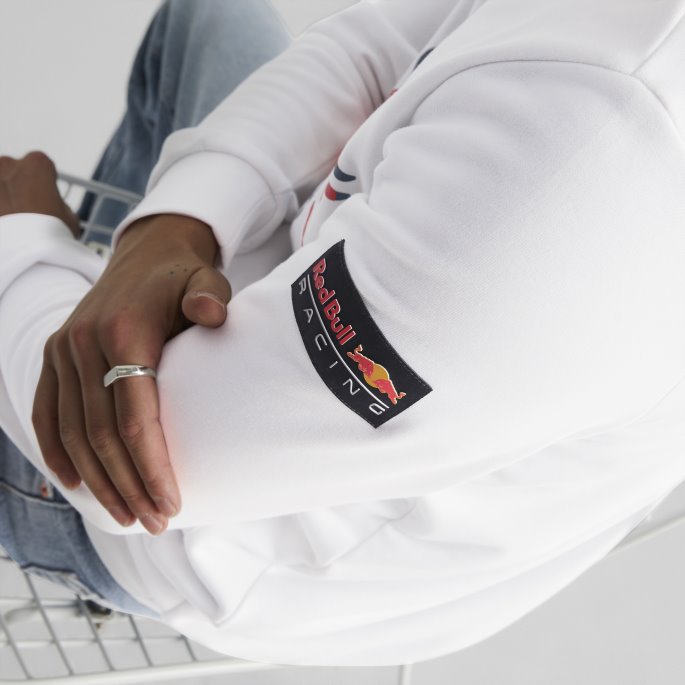 Hvit Red Bull Racing Dynamisk Bull Logo Hettegenser Menn Puma På Salg