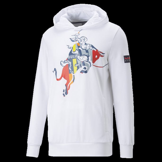 Hvit Red Bull Racing Dynamisk Bull Logo Hettegenser Menn Puma På Salg