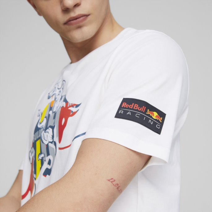 Hvit Puma På Salg Red Bull Racing Dynamisk Bull Logo Tee Menn