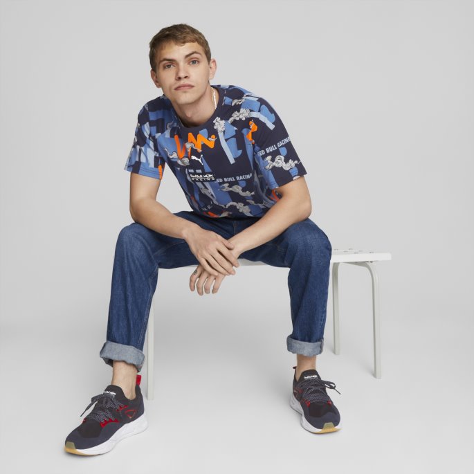 Red Bull Racing Trykt Tee Menn Puma På Salg Nattehimmel