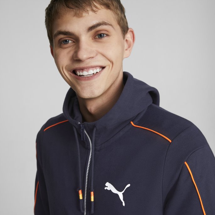 Puma På Tilbud Nattehimmel Red Bull Racing Mt7 Hettegenser Med Full Glidelås Menn