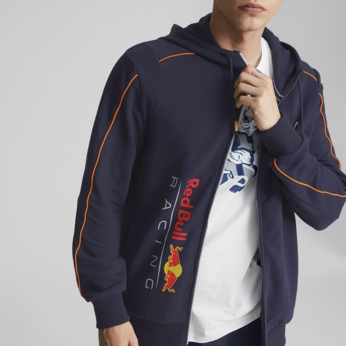 Puma På Tilbud Nattehimmel Red Bull Racing Mt7 Hettegenser Med Full Glidelås Menn