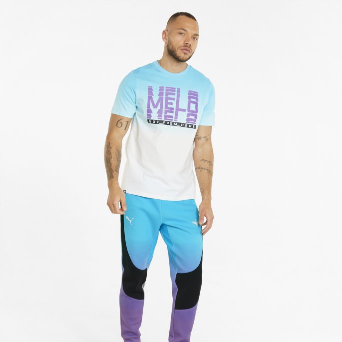 Melo Dime Basketballbukser For Menn Blå Atoll Puma På Salg