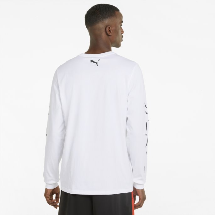 En Av En Langermet Basketball T-skjorte For Menn Puma På Salg Hvit