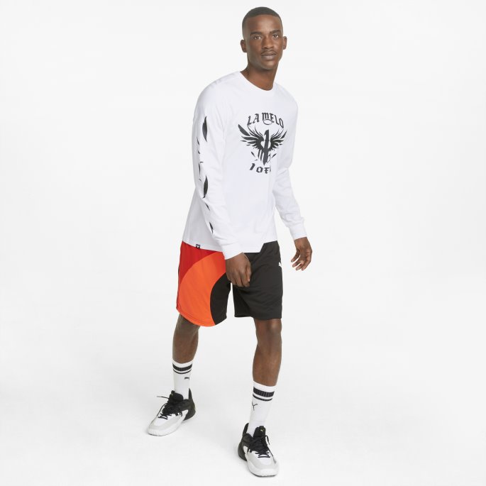 En Av En Langermet Basketball T-skjorte For Menn Puma På Salg Hvit