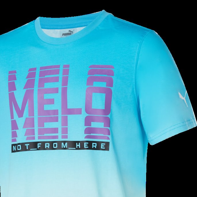 Blå Atoll Puma På Salg Melo Fade Kortermet Basketball T-skjorte For Menn